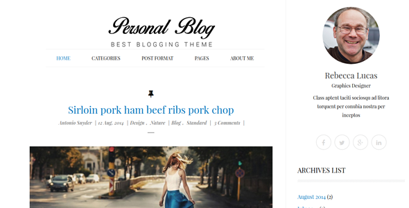 Personalblog theme